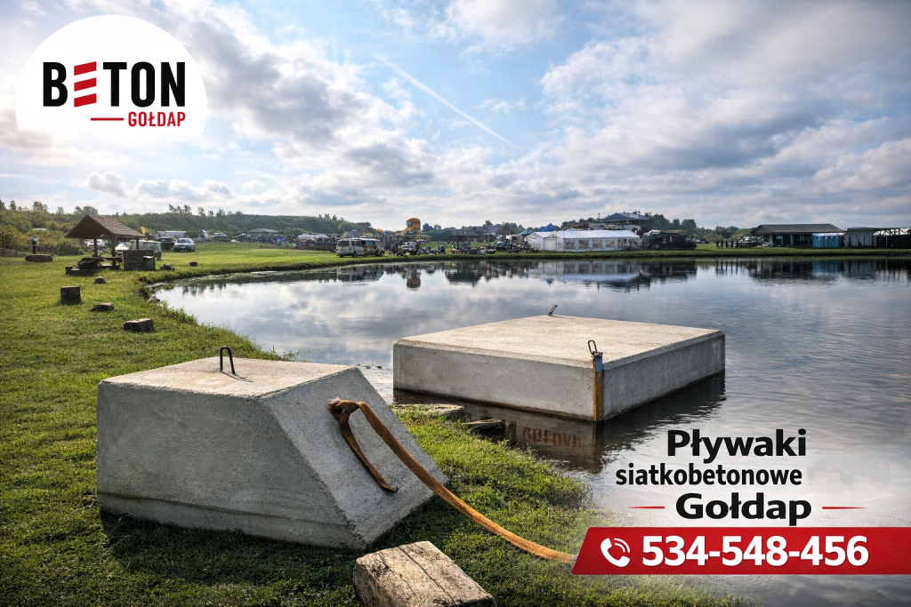 Pływak siatkobetonowy do pomostów i konstrukcji pływających hydrotechnika